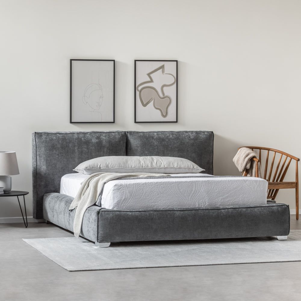 MAPLE HOME Custom Upholstered Bed Frame ¨C Modern Style with Leather/Velvet/Fabric Options