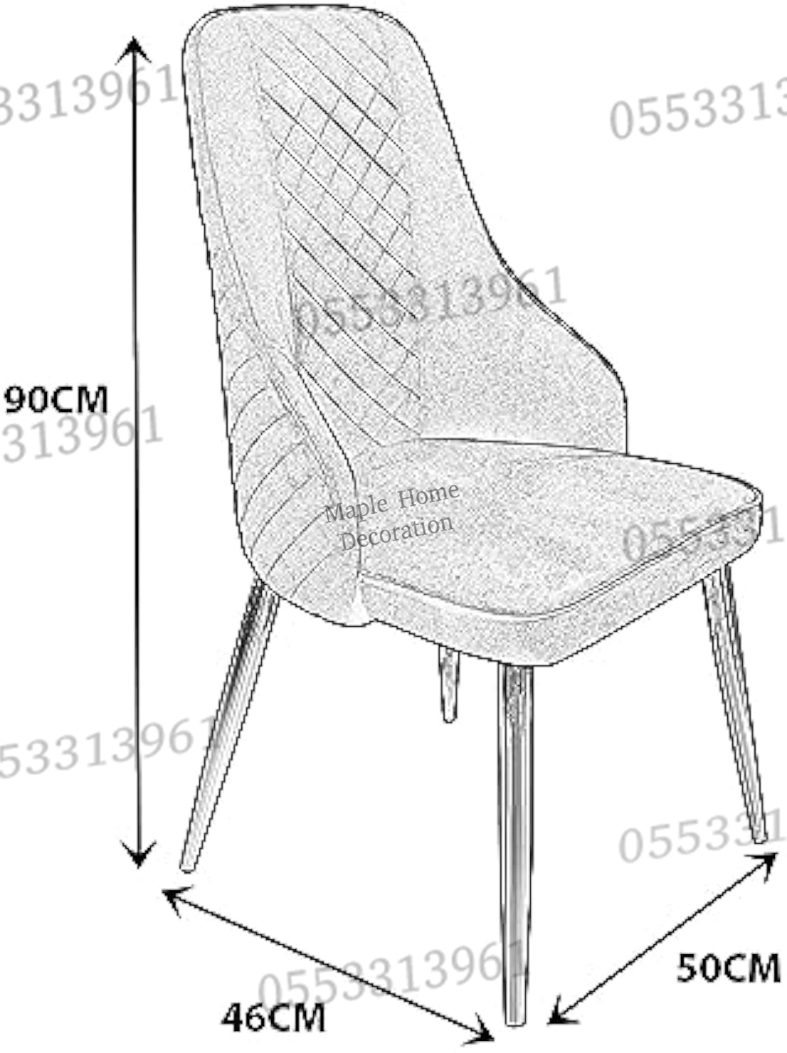 Dining Chairs Velvet Cushion Seat Chair Stainless Steel Golden Legs Dining Room Chair