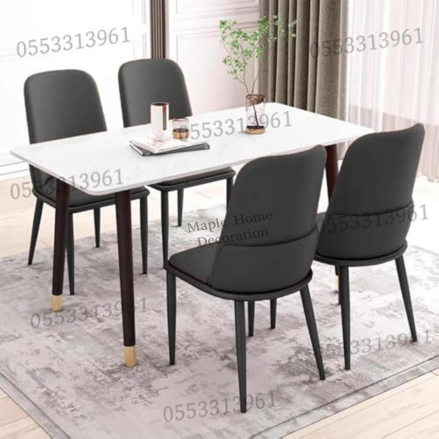 Dining Chairs Velvet Cushion Seat Chair Stainless Steel Golden Legs Dining Room Chair