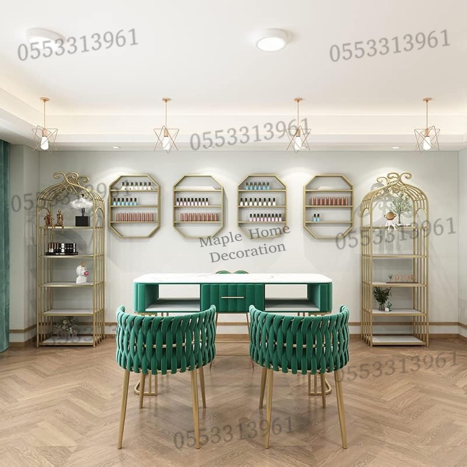 Dining Chairs Velvet Cushion Seat Chair Stainless Steel Golden Legs Dining Room Chair