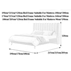 Bed Frame Velvet Fabric Platform Bed Thick Padded Headboard Premium Wooden Frame Bedroom
