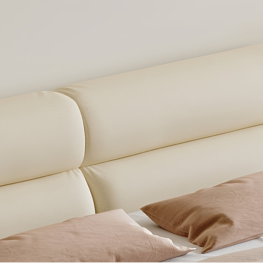 Bed Frame Velvet Fabric Platform Bed Thick Padded Headboard Premium Wooden Frame Bedroom Apartments Furniture