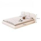 Bed Frame Fleece Fabric Platform Bed Thick Padded Headboard Premium Wooden Frame Bedroom Apartments Furniture