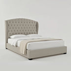 Upholstered Platform Bed - Custom Sizes & Colors, Handcrafted Classic Button-Tufted Fleece Bed Frame - King/Queen/Super King & Custom