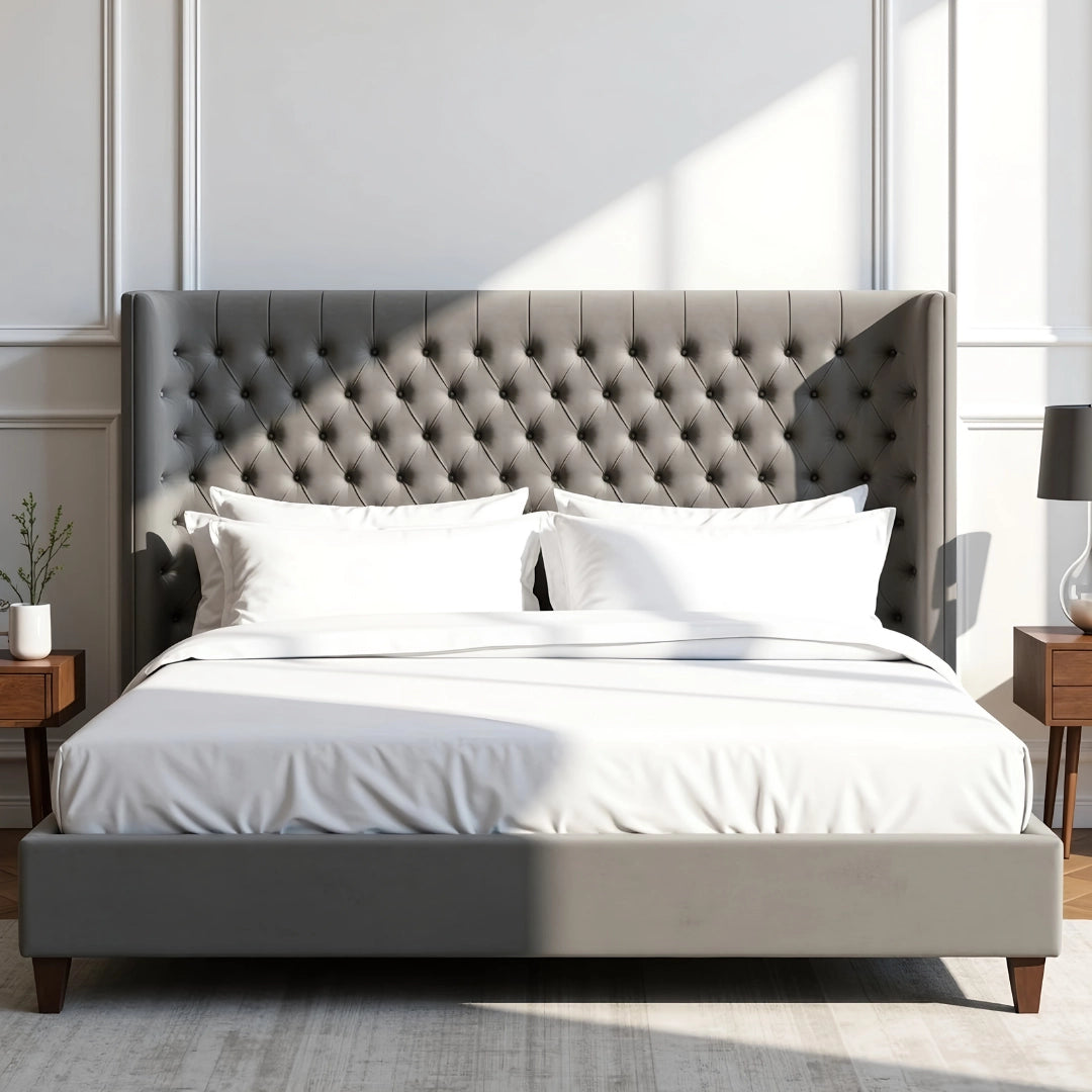 MAPLE HOME DECORATION Chesterfield Upholstered Bed Frame - Custom Sizes