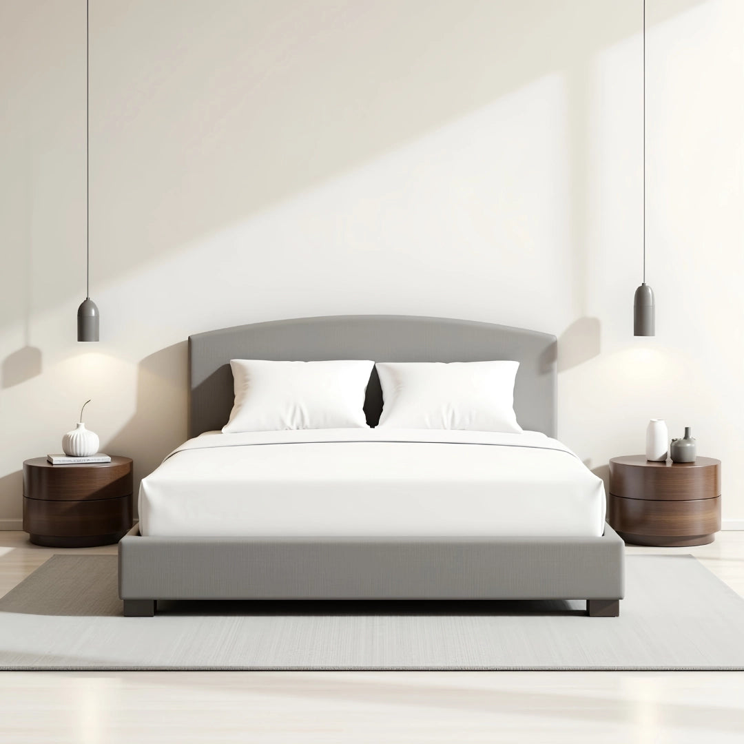MAPLE HOME DECORATION Boston Curved Upholstered Bed Frame - Custom Sizes