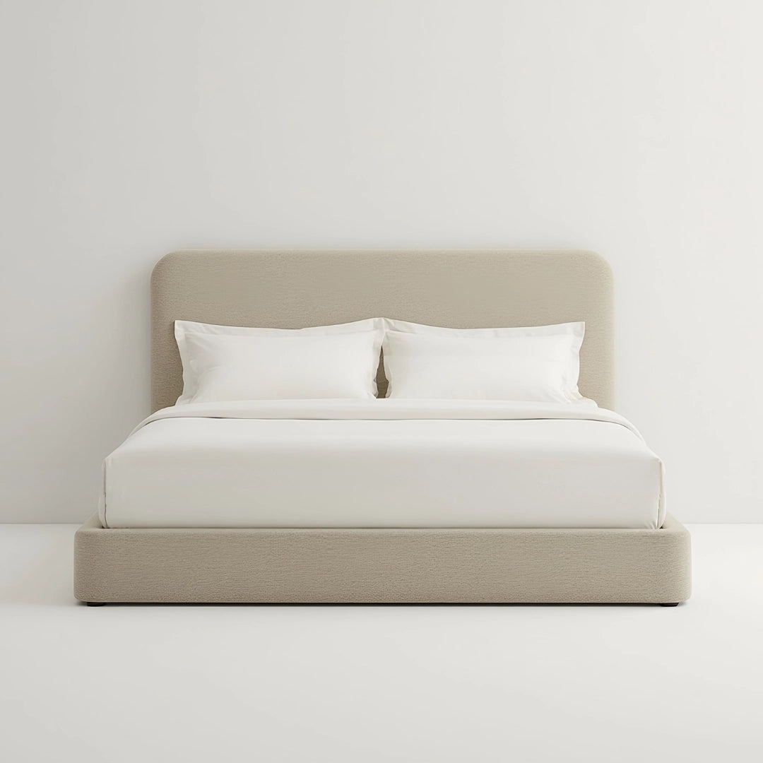MAPLE HOME DECORATION Mila Rounded Headboard Upholstered Bed Frame - Custom Sizes