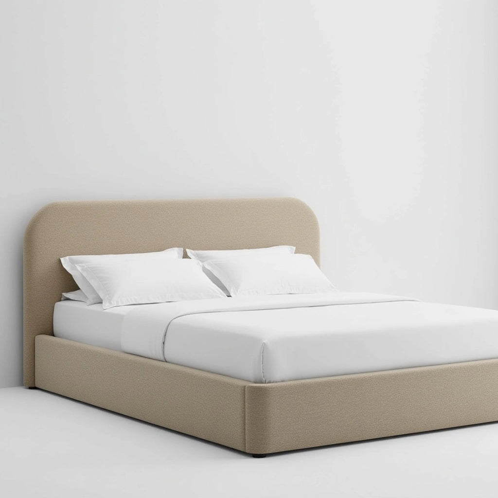 MAPLE HOME DECORATION Mila Rounded Headboard Upholstered Bed Frame - Custom Sizes
