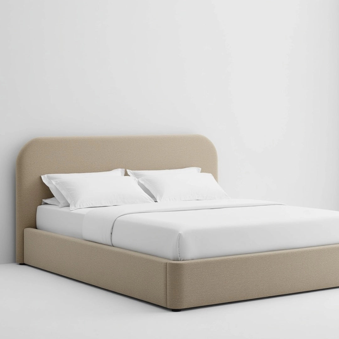 MAPLE HOME DECORATION Mila Rounded Headboard Upholstered Bed Frame - Custom Sizes