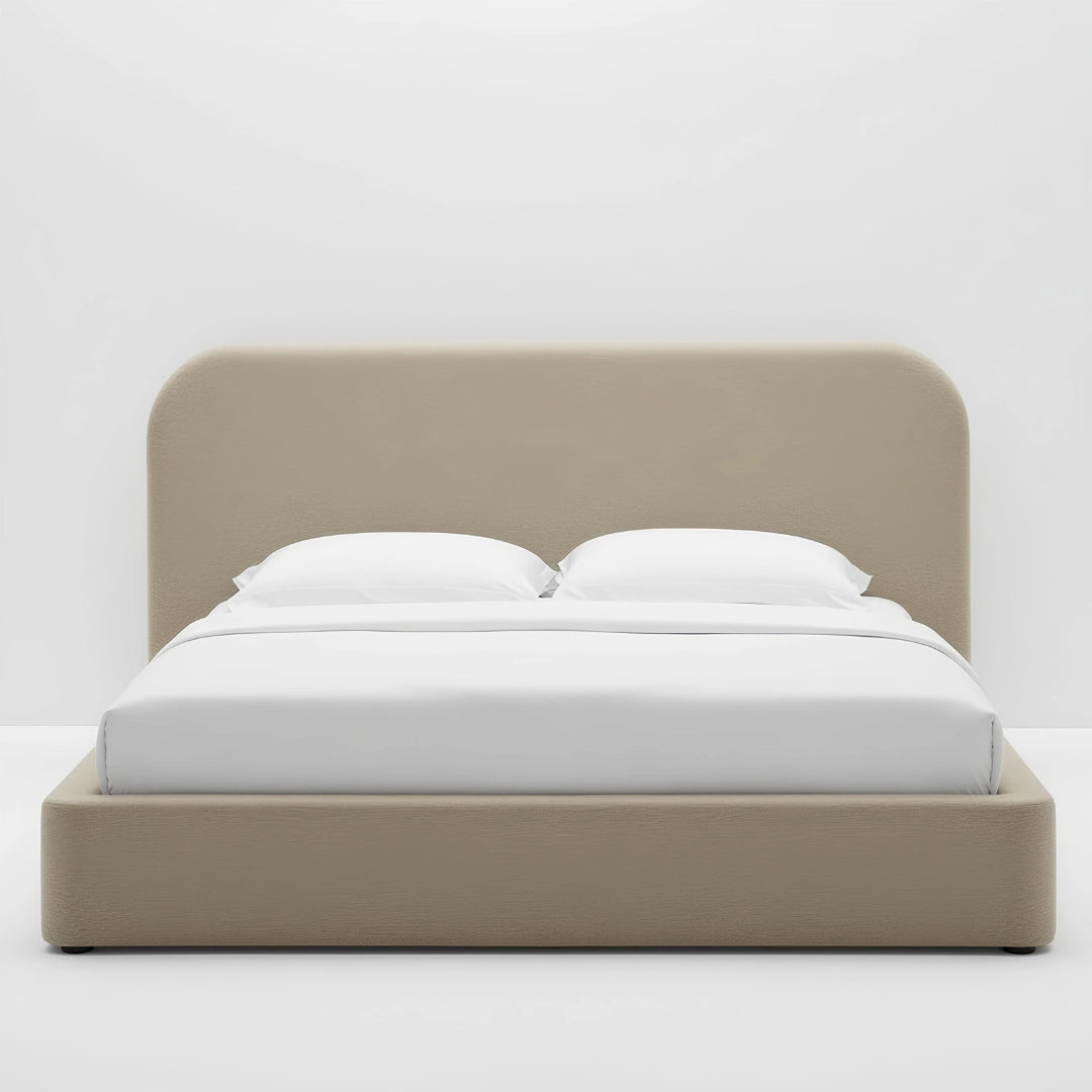 MAPLE HOME DECORATION Mila Rounded Headboard Upholstered Bed Frame - Custom Sizes