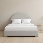 MAPLE HOME DECORATION Moon Rounded Headboard Upholstered Bed Frame - Custom Sizes