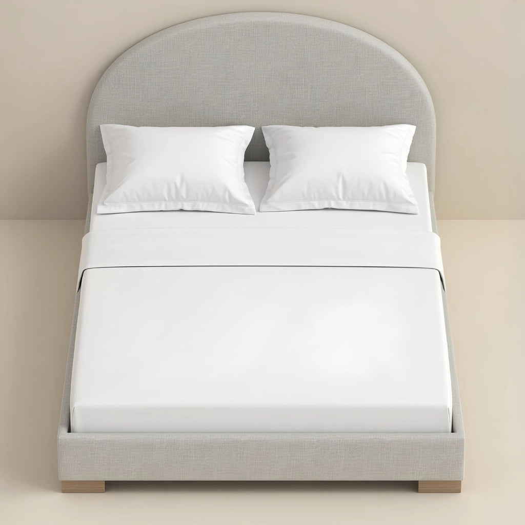 MAPLE HOME DECORATION Moon Rounded Headboard Upholstered Bed Frame - Custom Sizes