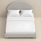 MAPLE HOME DECORATION Moon Rounded Headboard Upholstered Bed Frame - Custom Sizes
