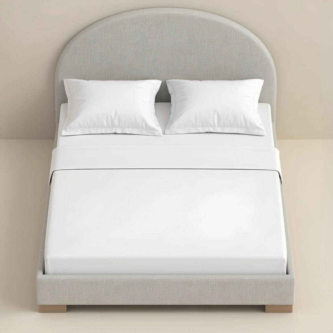 MAPLE HOME DECORATION Moon Rounded Headboard Upholstered Bed Frame - Custom Sizes