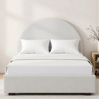 MAPLE HOME DECORATION Moon Rounded Headboard Upholstered Bed Frame - Custom Sizes
