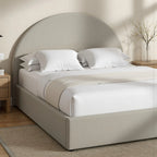 MAPLE HOME DECORATION Moon Rounded Headboard Upholstered Bed Frame - Custom Sizes