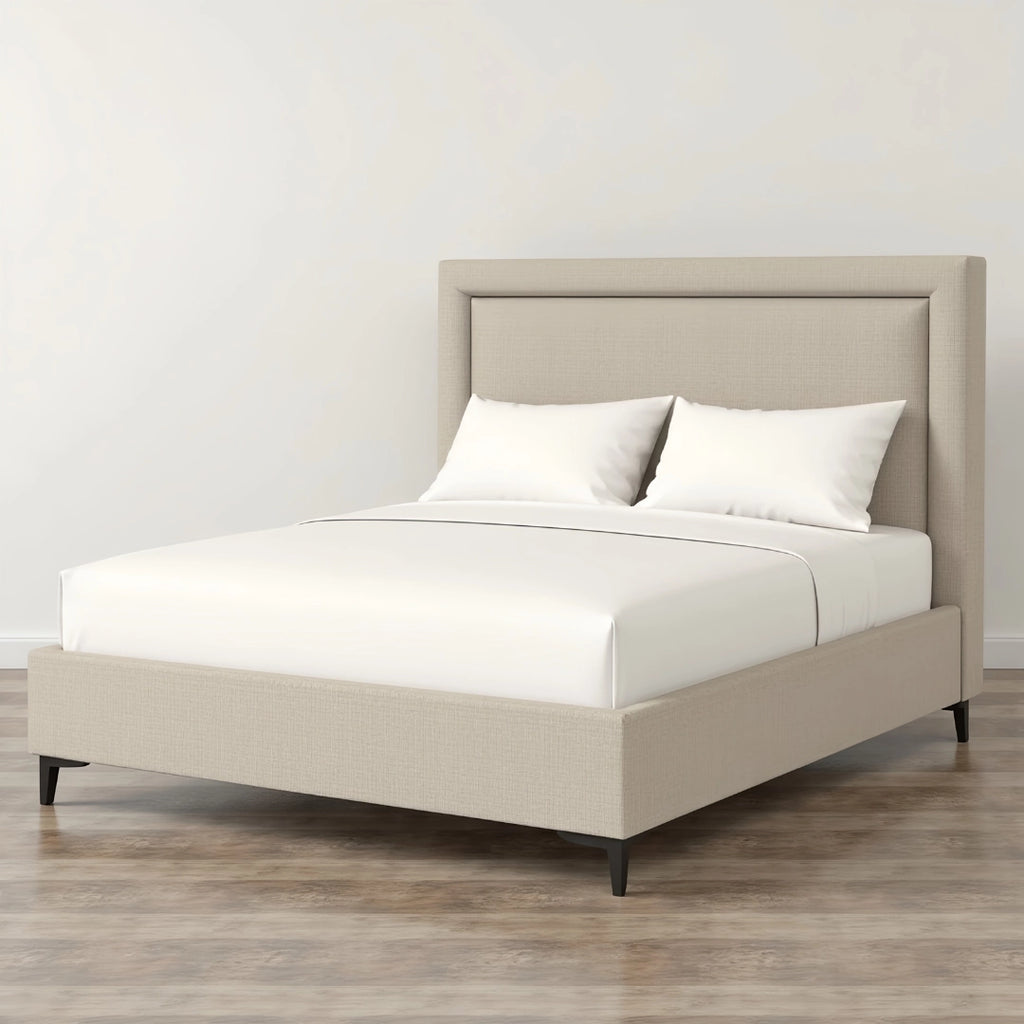 MAPLE HOME DECORATION Tony Structured Upholstered Bed Frame - Custom Sizes