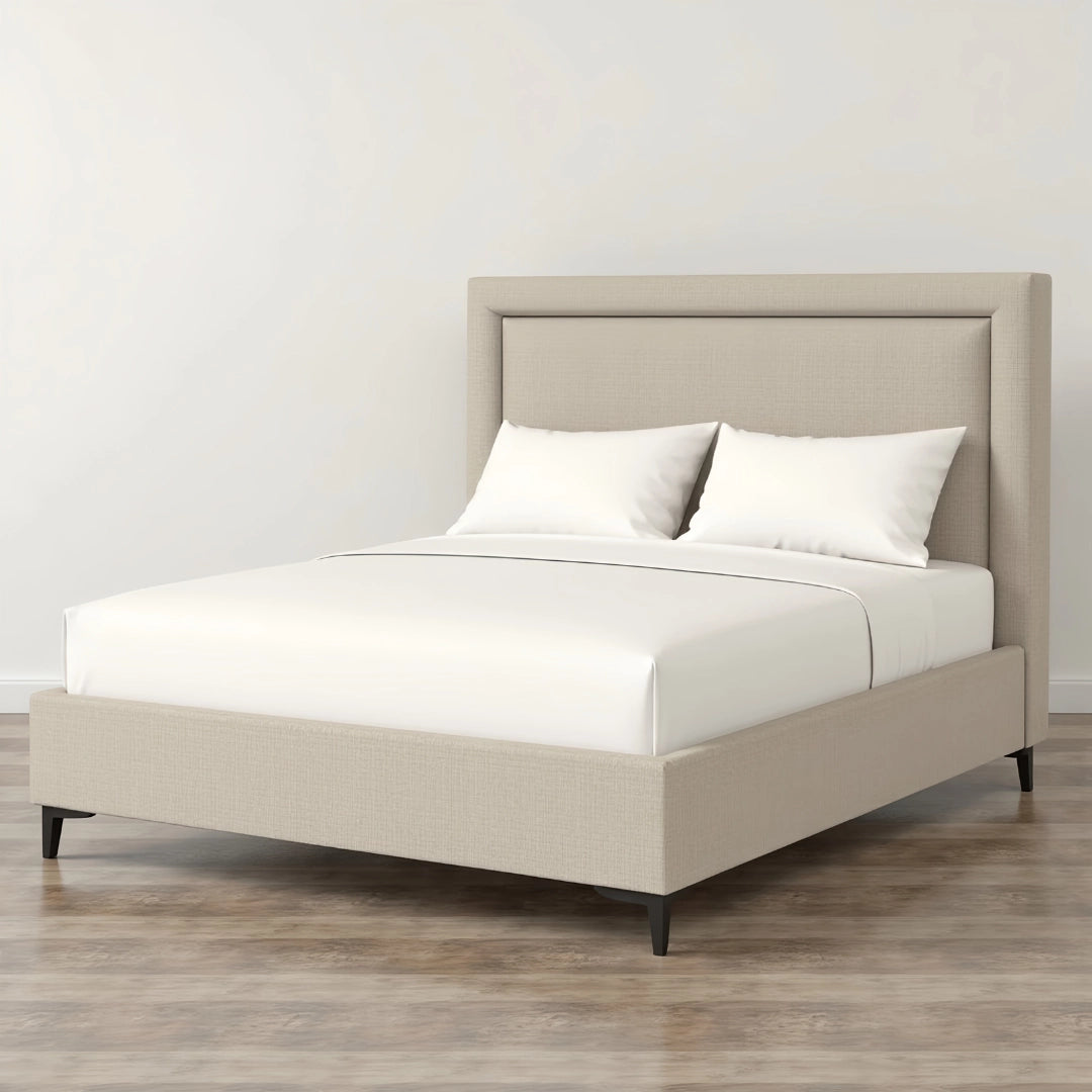 MAPLE HOME DECORATION Tony Structured Upholstered Bed Frame - Custom Sizes