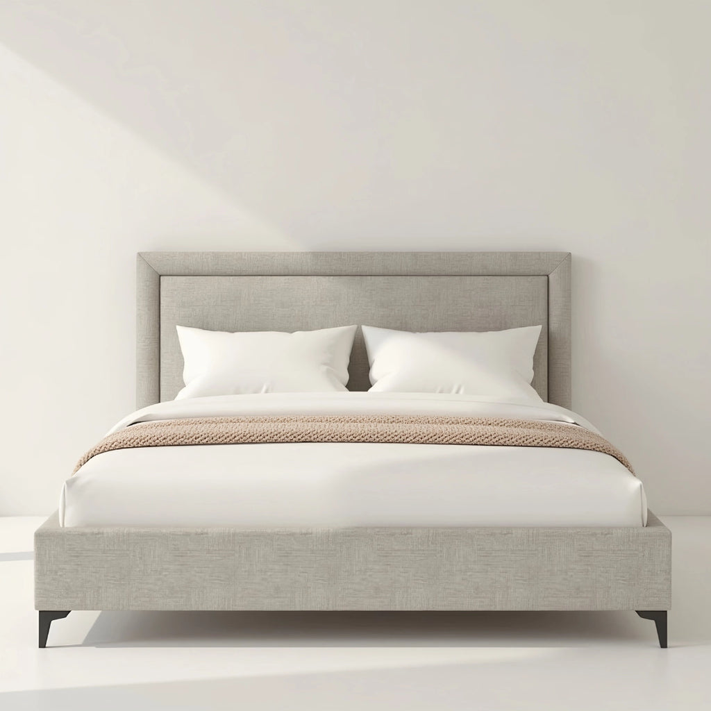 MAPLE HOME DECORATION Tony Structured Upholstered Bed Frame - Custom Sizes