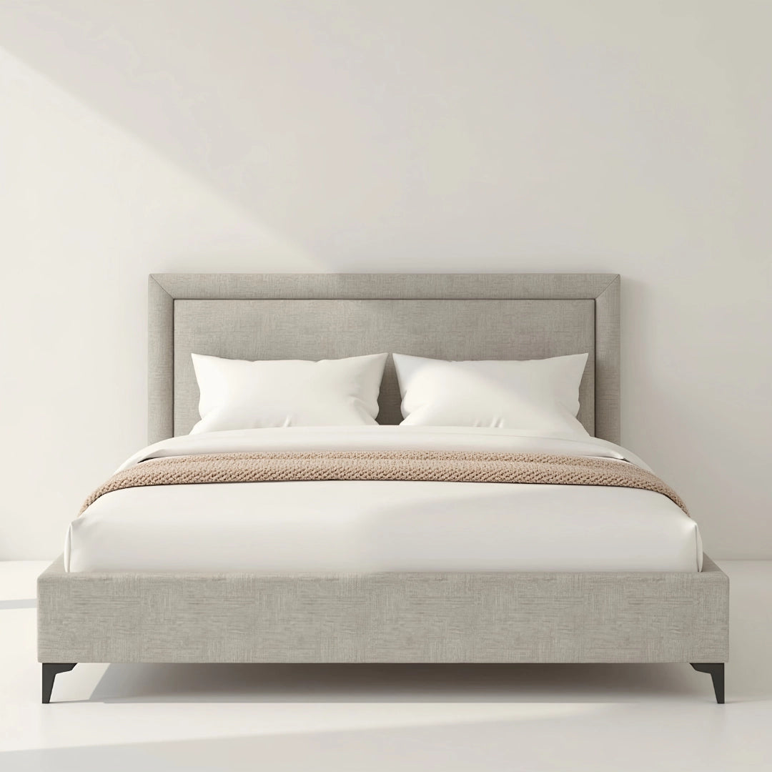 MAPLE HOME DECORATION Tony Structured Upholstered Bed Frame - Custom Sizes