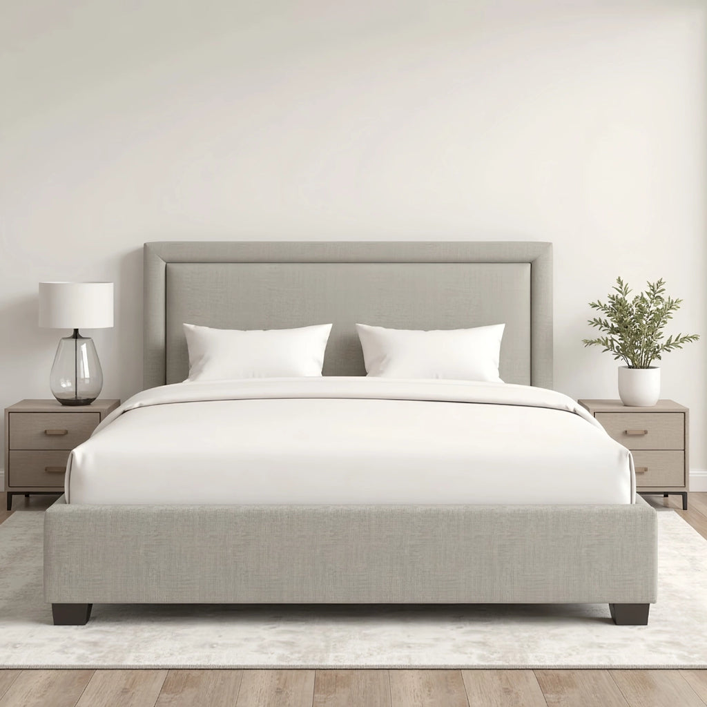 MAPLE HOME DECORATION Tony Structured Upholstered Bed Frame - Custom Sizes