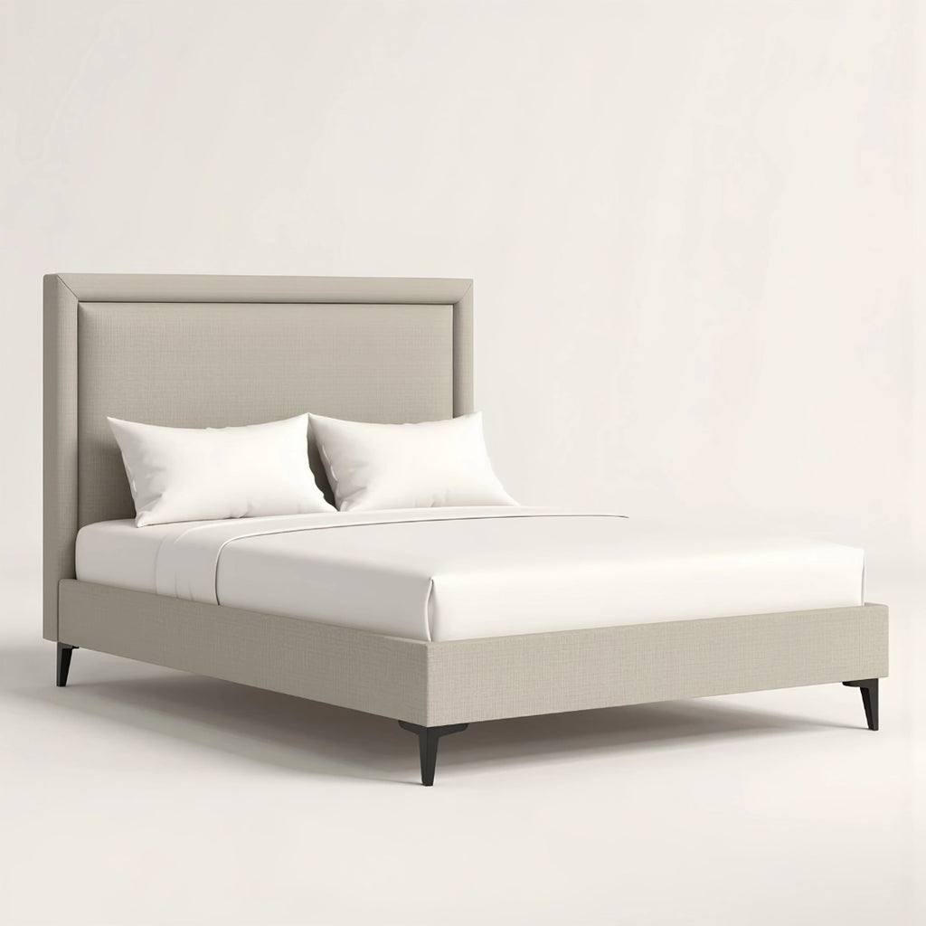 MAPLE HOME DECORATION Tony Structured Upholstered Bed Frame - Custom Sizes