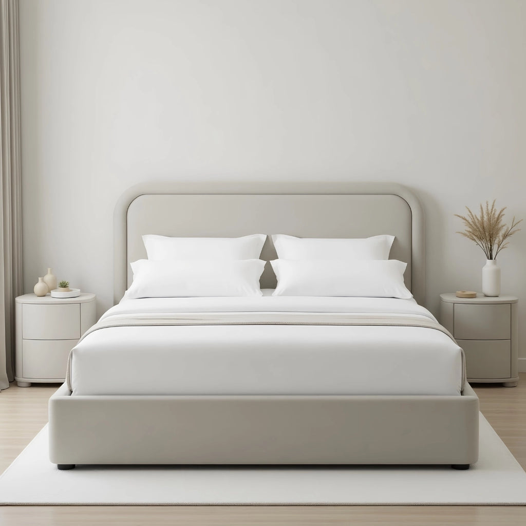 MAPLE HOME DECORATION Dune Structured Upholstered Bed Frame - Custom Sizes