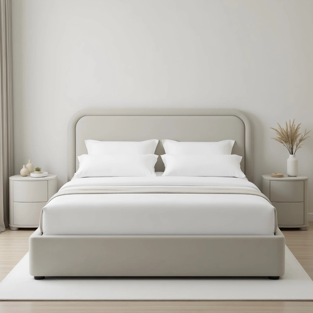 MAPLE HOME DECORATION Dune Structured Upholstered Bed Frame - Custom Sizes