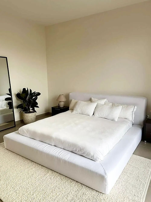MAPLE HOME DECORATION Linen Cloud Upholstered Bed Frame - Custom Sizes