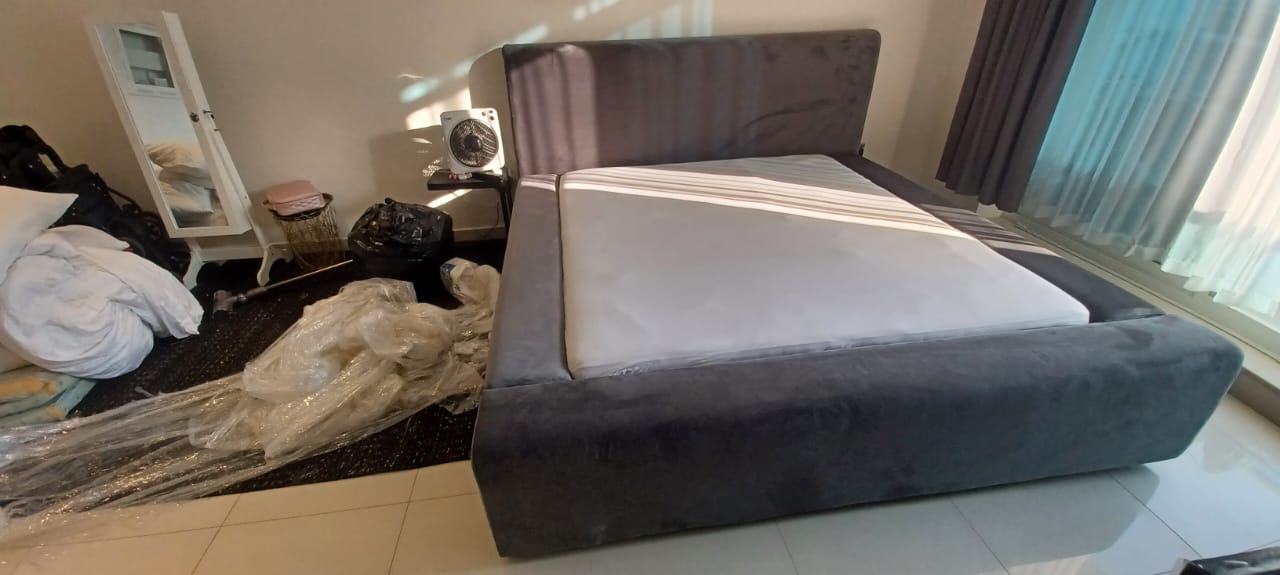 MAPLE HOME DECORATION Linen Cloud Upholstered Bed Frame - Custom Sizes
