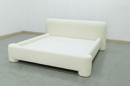 MAPLE HOME DECORATION Chunky Boucle Upholstered Bed Frame - Custom Sizes