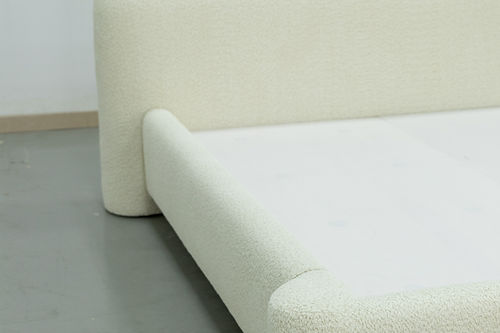 MAPLE HOME DECORATION Chunky Boucle Upholstered Bed Frame - Custom Sizes