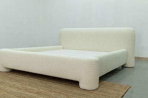 MAPLE HOME DECORATION Chunky Boucle Upholstered Bed Frame - Custom Sizes