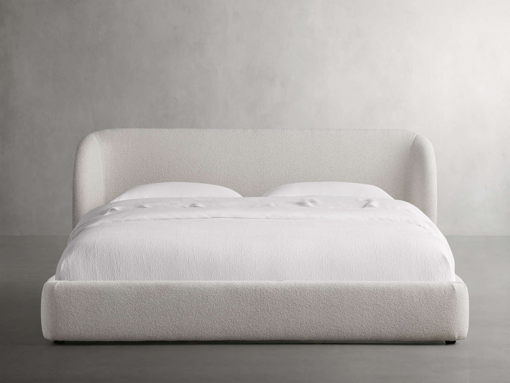 MAPLE HOME DECORATION Curved Headboard Upholstered Bed - Custom Sizes