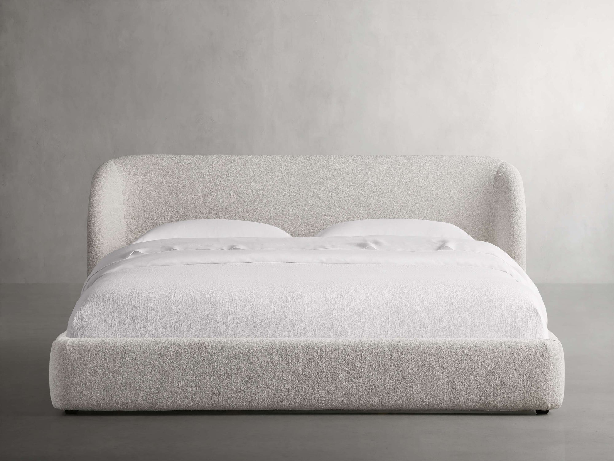 MAPLE HOME DECORATION Curved Headboard Upholstered Bed - Custom Sizes