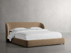 MAPLE HOME DECORATION Curved Headboard Upholstered Bed - Custom Sizes