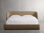 MAPLE HOME DECORATION Curved Headboard Upholstered Bed - Custom Sizes