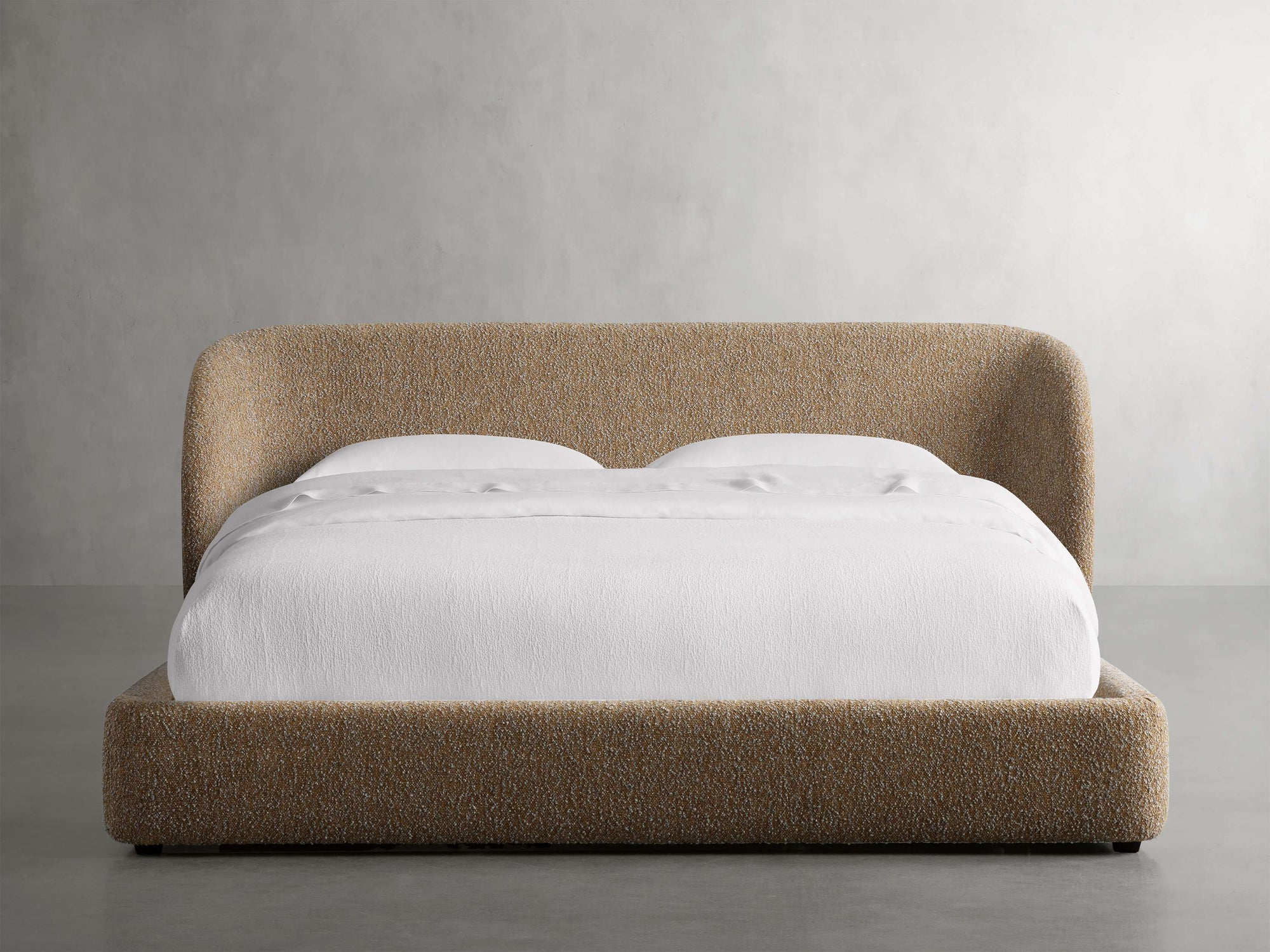 MAPLE HOME DECORATION Curved Headboard Upholstered Bed - Custom Sizes