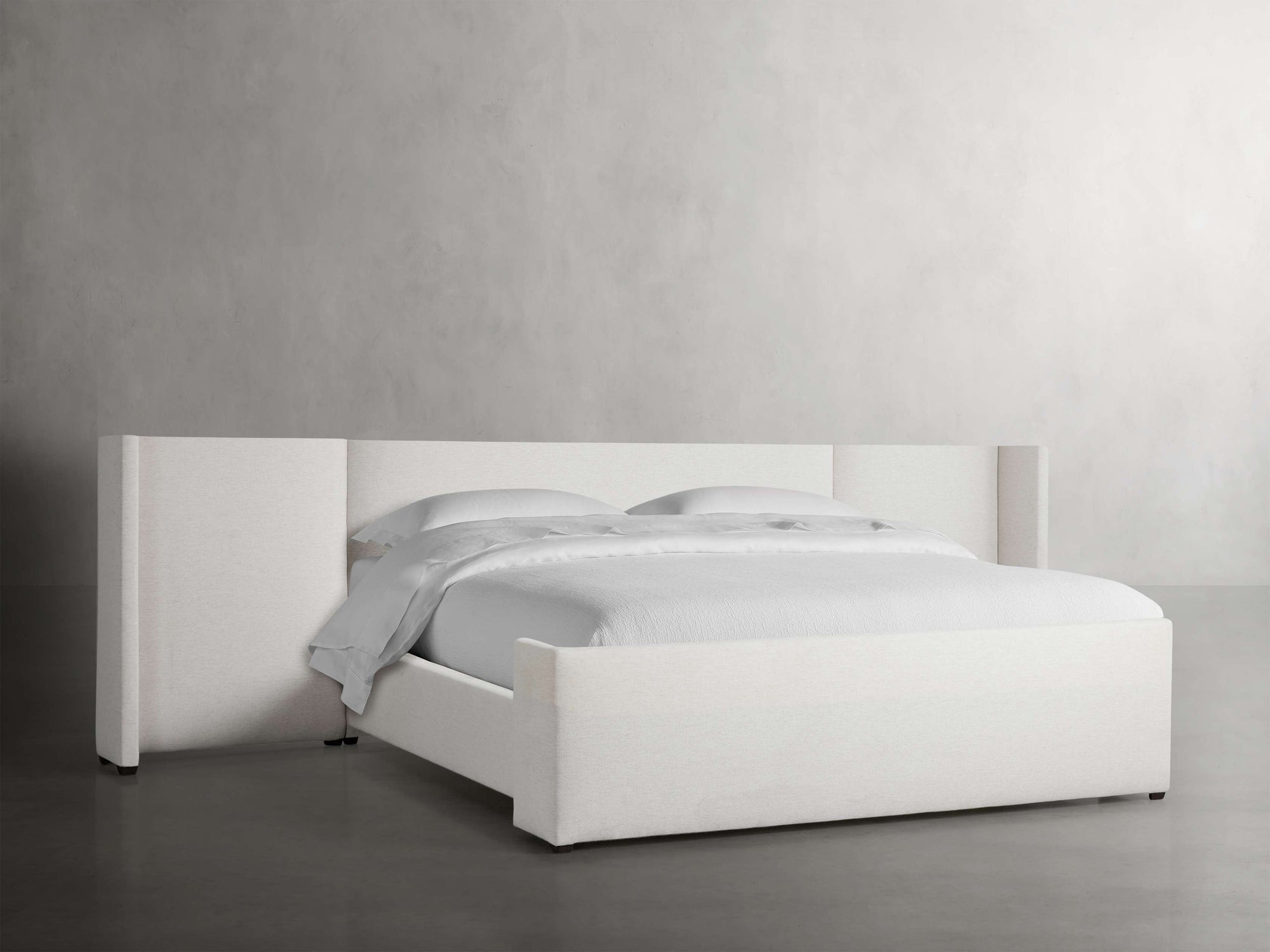 MAPLE HOME DECORATION Extended Headboard Upholstered Bed - Custom Sizes