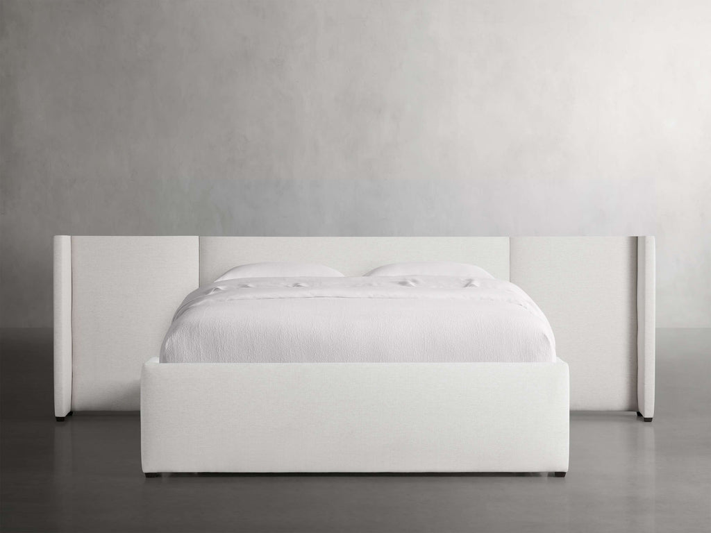 MAPLE HOME DECORATION Extended Headboard Upholstered Bed - Custom Sizes