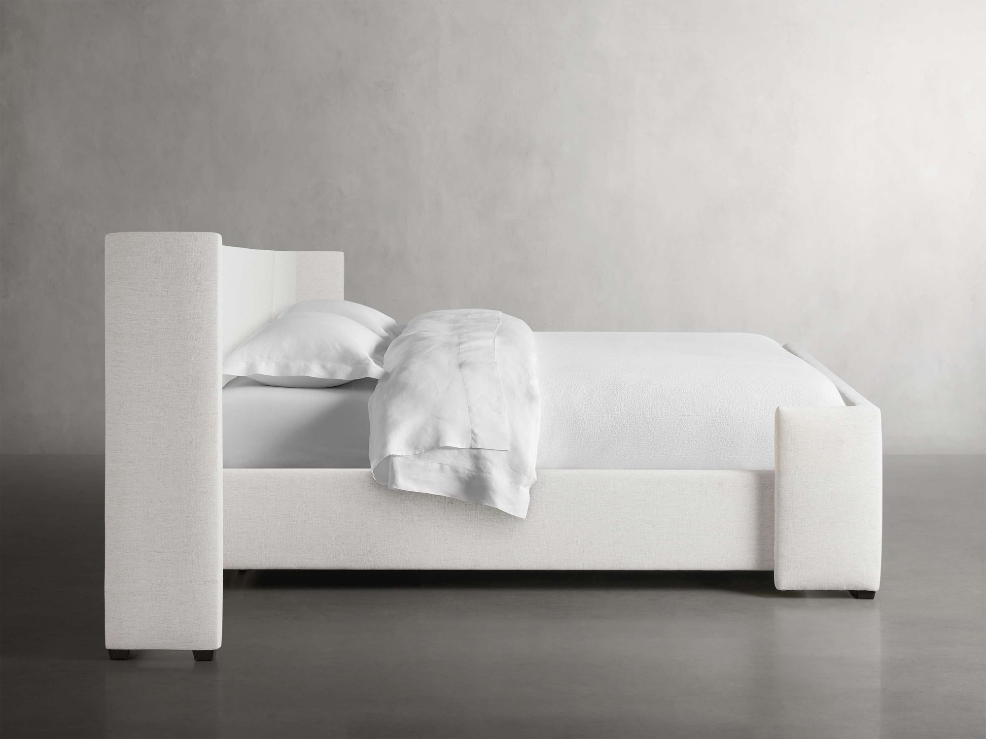 MAPLE HOME DECORATION Extended Headboard Upholstered Bed - Custom Sizes