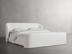 MAPLE HOME DECORATION Curved Headboard Upholstered Bed with High Footboard - Custom Sizes