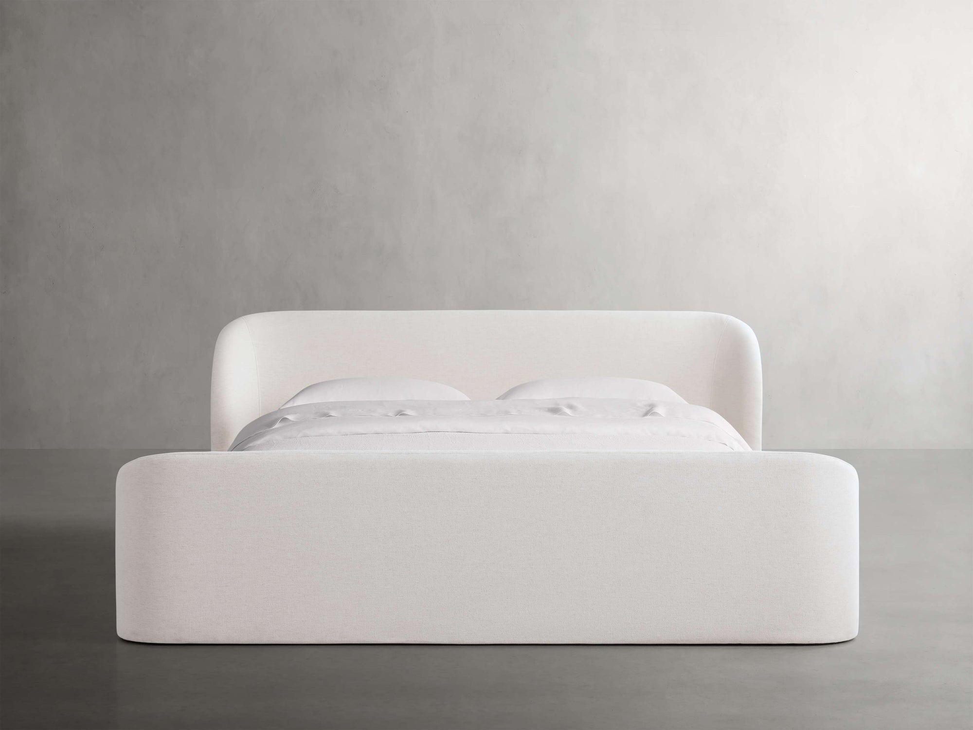 MAPLE HOME DECORATION Curved Headboard Upholstered Bed with High Footboard - Custom Sizes