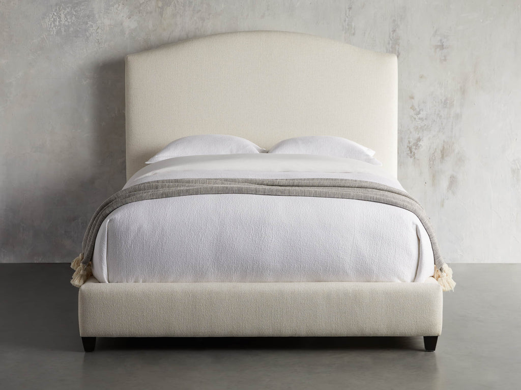 MAPLE HOME DECORATION Curved Headboard Upholstered Bed - Custom Sizes
