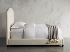 MAPLE HOME DECORATION Curved Headboard Upholstered Bed - Custom Sizes