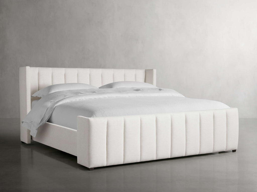 MAPLE HOME DECORATION Channel-Stitched Bed with High Footboard - Custom Sizes