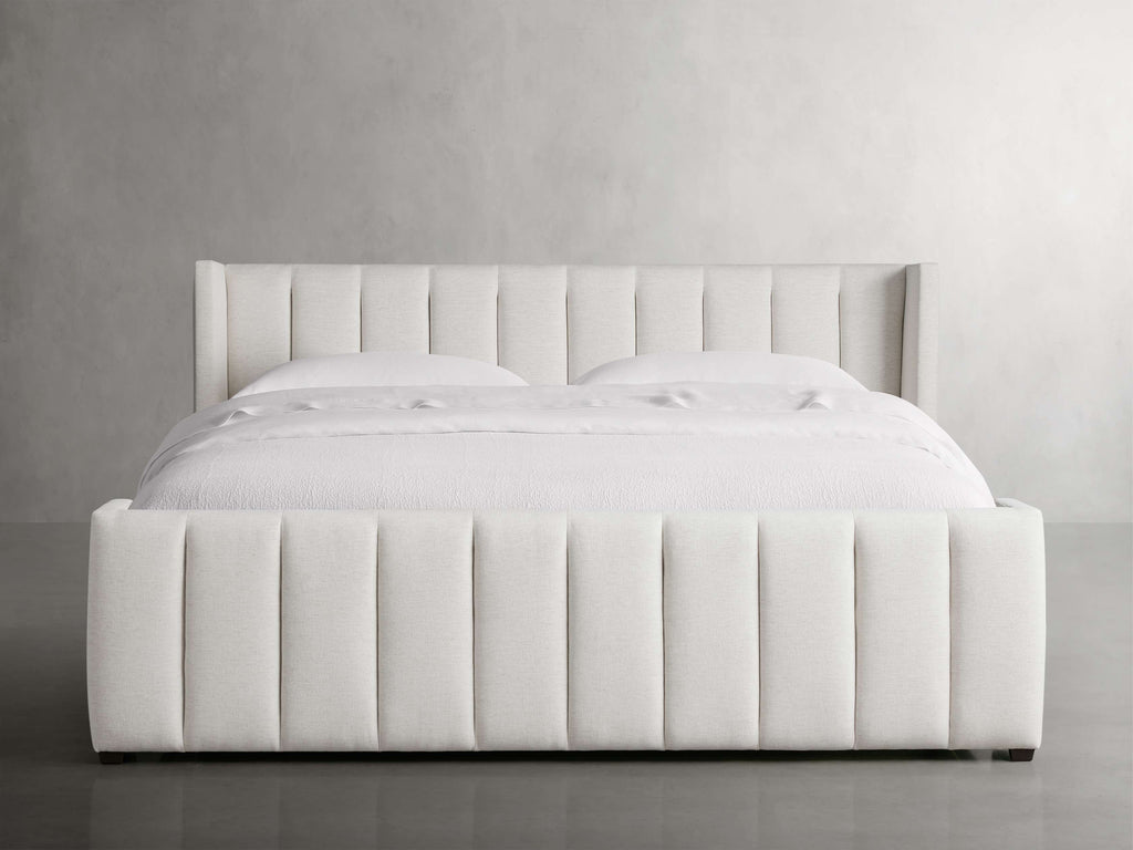 MAPLE HOME DECORATION Channel-Stitched Bed with High Footboard - Custom Sizes