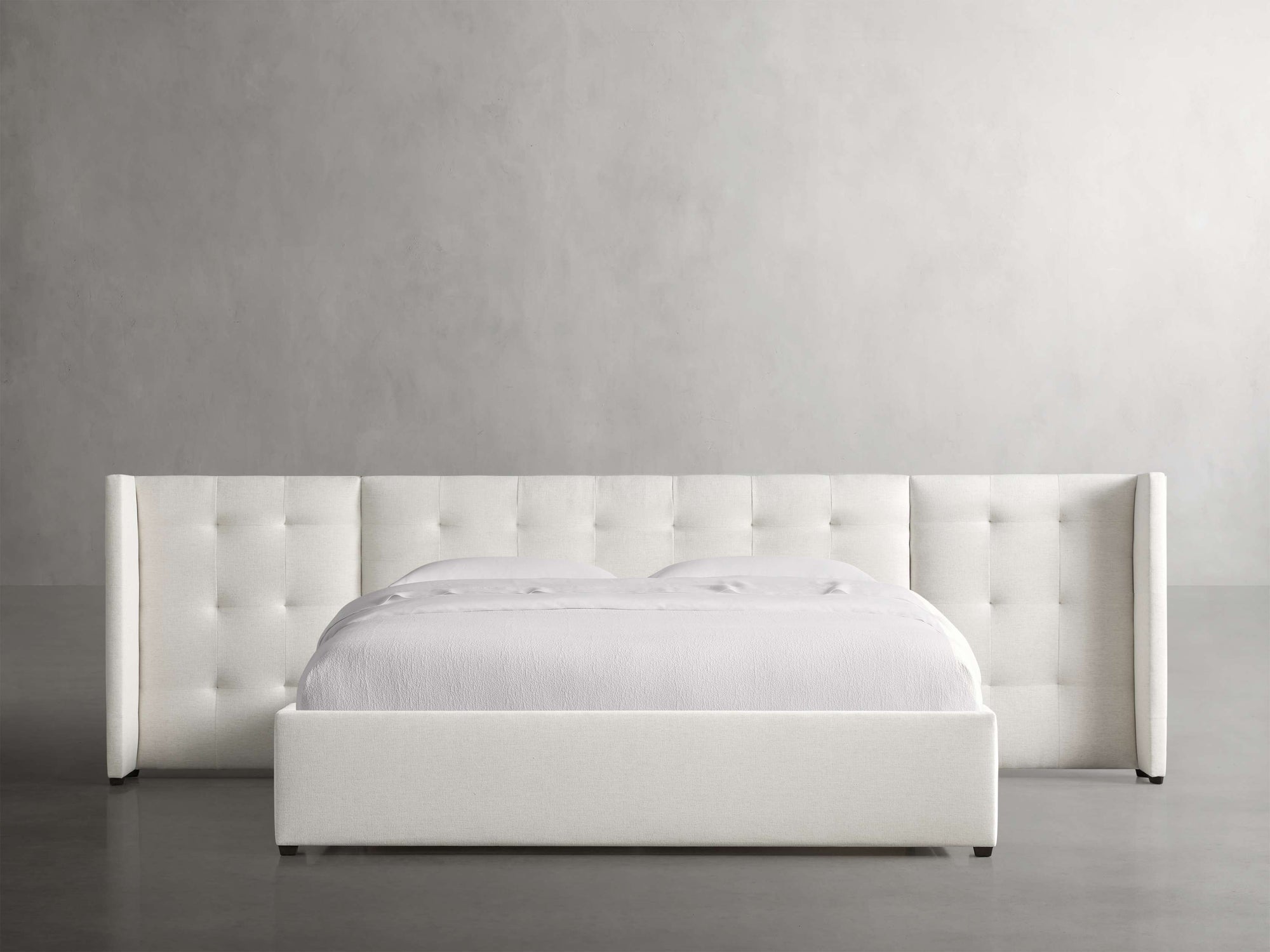 MAPLE HOME DECORATION Box-Tufted Extended Headboard Bed - Custom Sizes