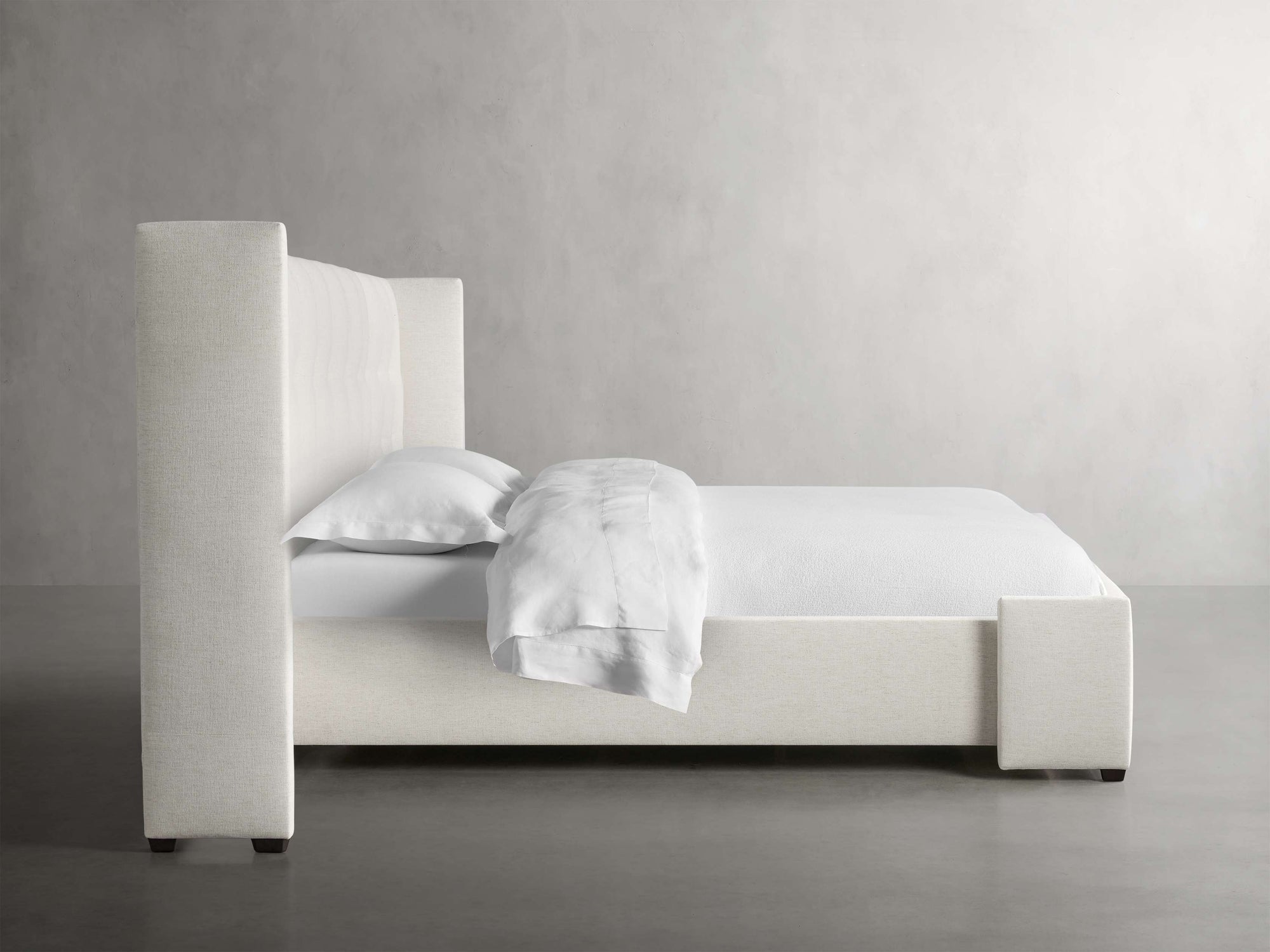 MAPLE HOME DECORATION Box-Tufted Extended Headboard Bed - Custom Sizes
