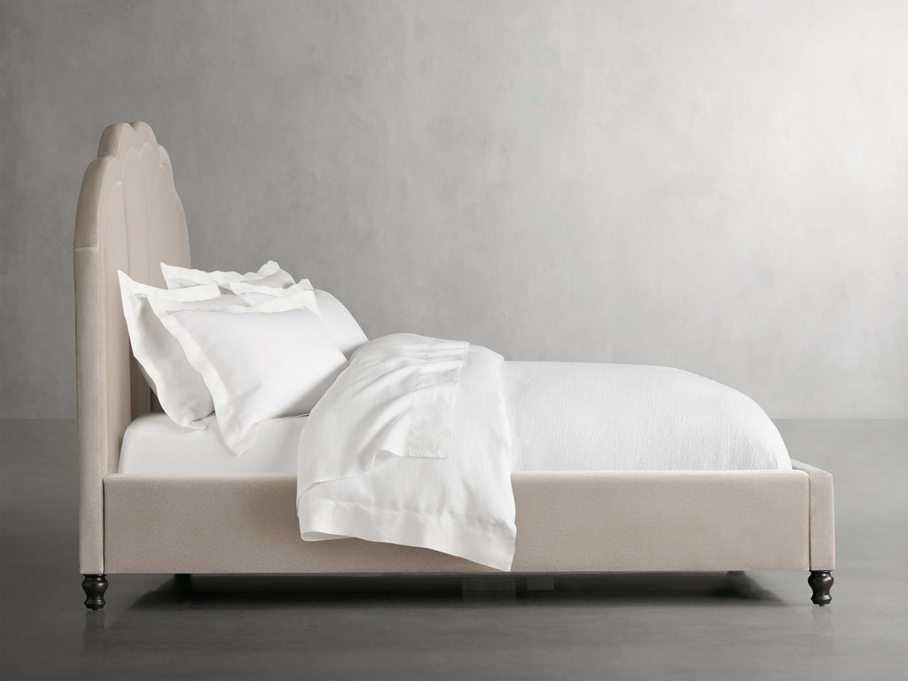 MAPLE HOME DECORATION Scalloped Upholstered Bed - Custom Sizes